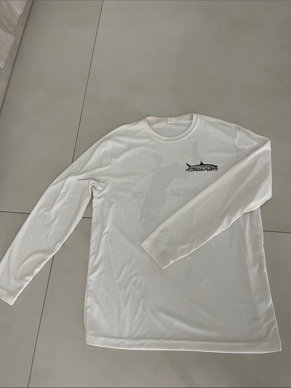 Sport-Tek White Long-Sleeve Crew with Small Chest Logo